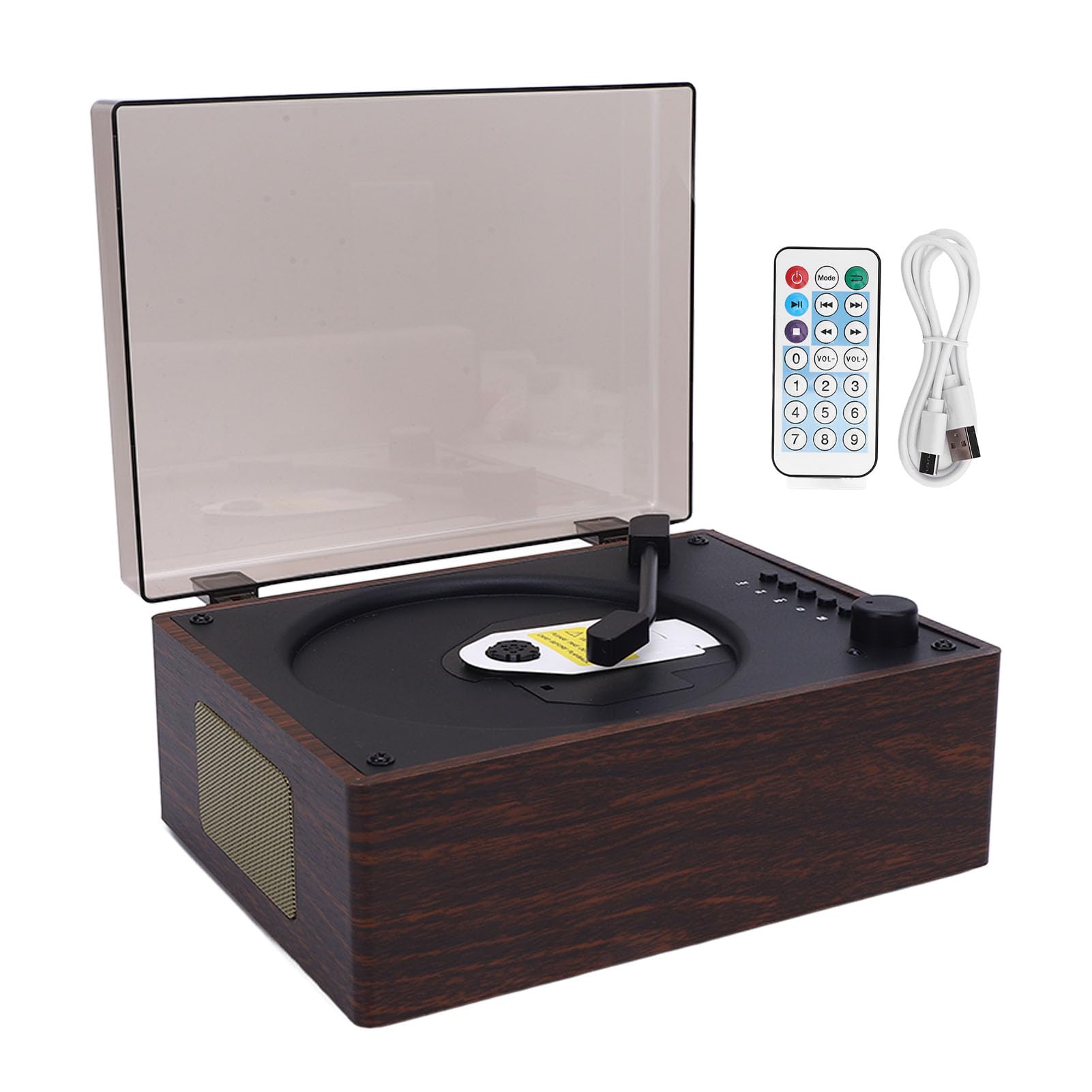 Lettore CD Bluetooth Portatile Retro Hi-Fi, Noce