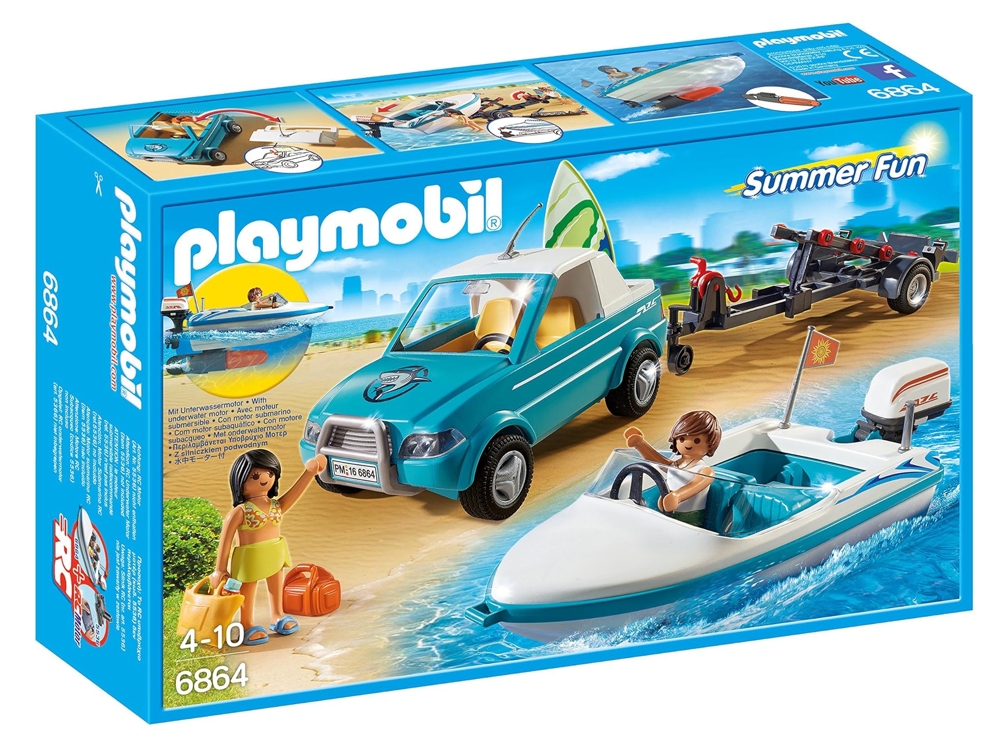 PLAYMOBIL 6864 - Surfisti con Pick Up e Motoscafo, 2 Pezzi