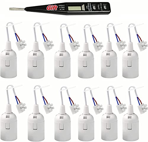 12 Pezzi Portalampada E27 con Filo e Terminale