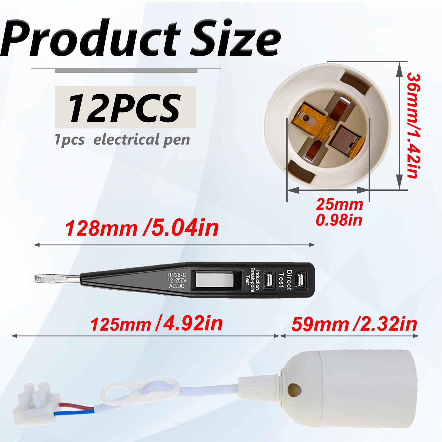 12 Pezzi Portalampada E27 con Filo e Terminale - immagine 2