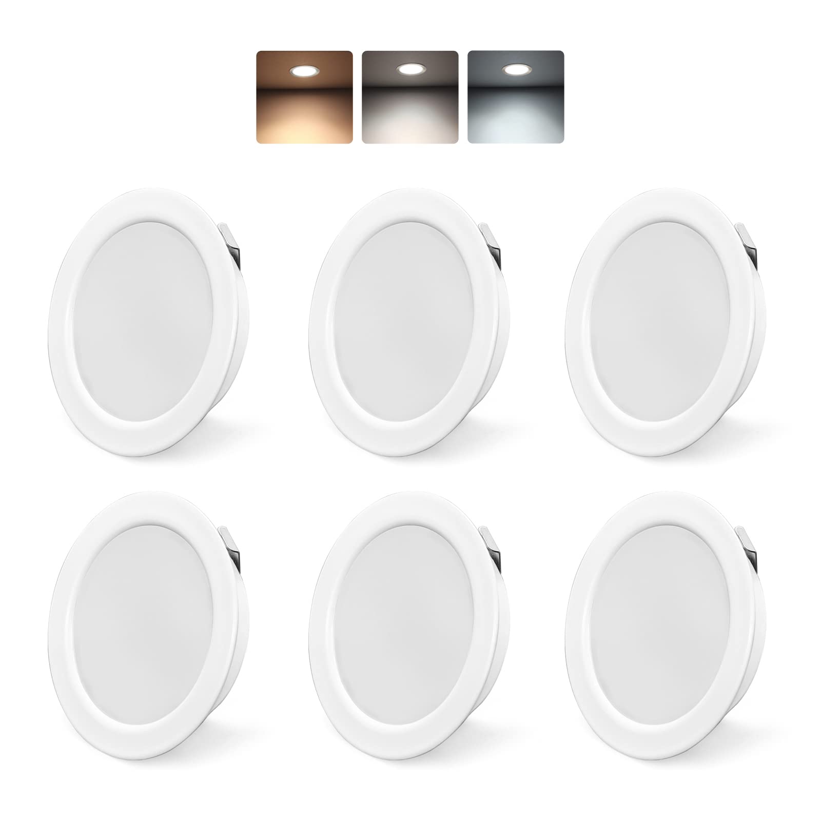 KYOTECH Faretti LED da incasso per mobili 230V 4W G4 300LM,faretto da incasso,in acciaio inox spazzolato, al posto delle lampade ad alogene bianco Set di 6