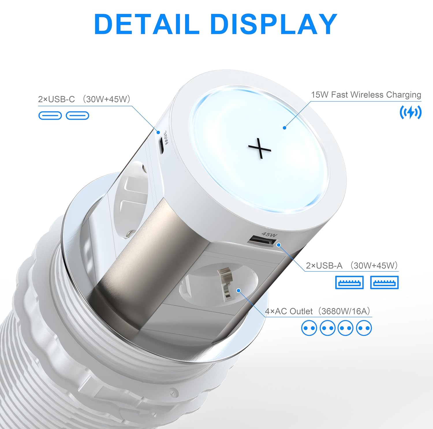 Sewingvr Presa da Tavolo 9 in 1 con USB C PD75W - immagine 5