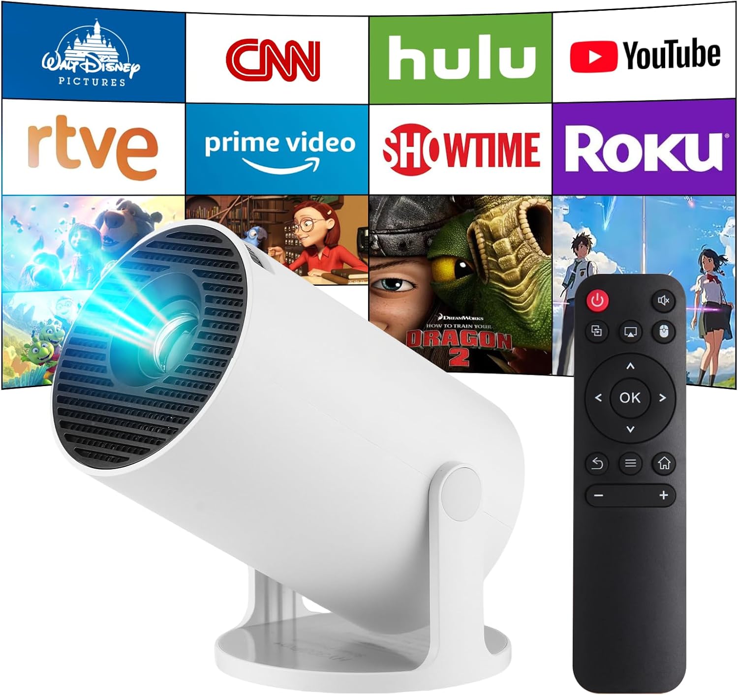 Mini Proiettore Portatile 4K Bluetooth 5.4 WiFi 6 - immagine 1