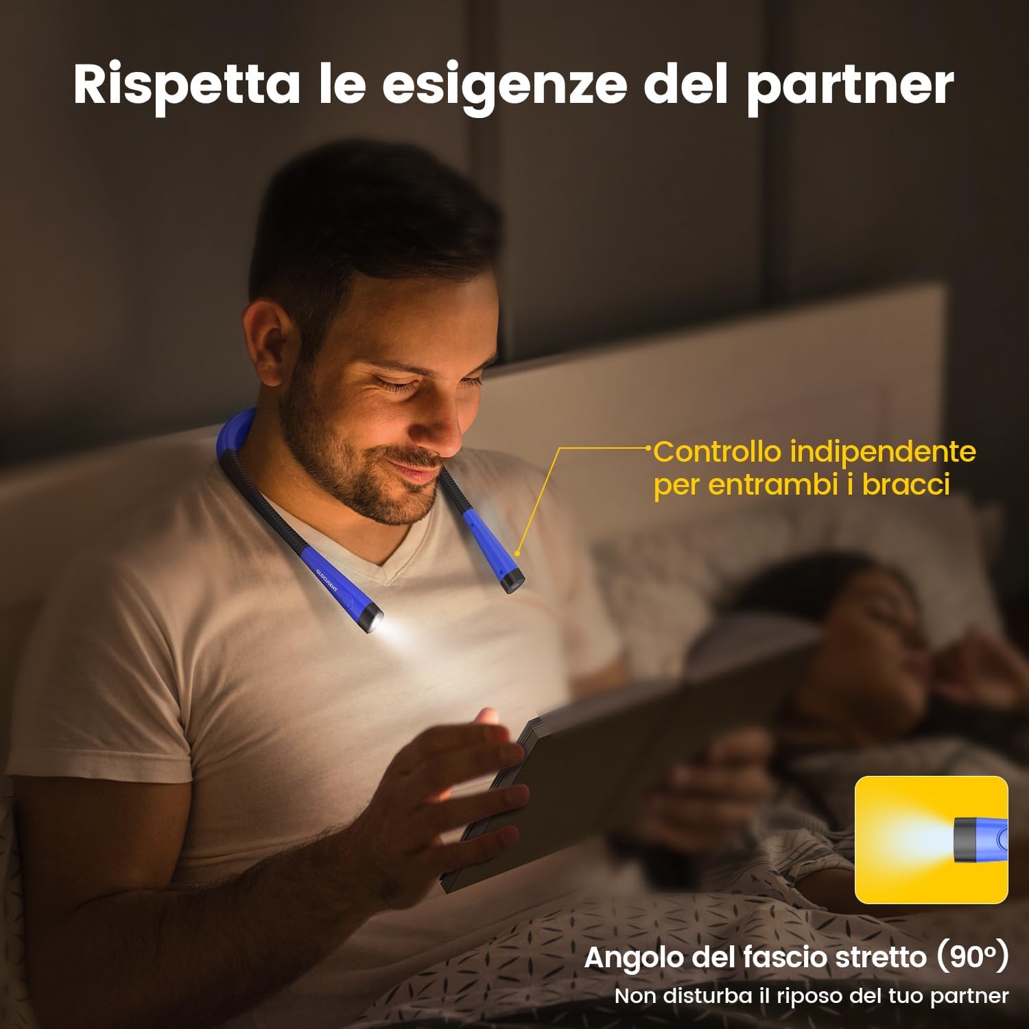 Glocusent Lampada da Lettura LED Ricaricabile - immagine 5