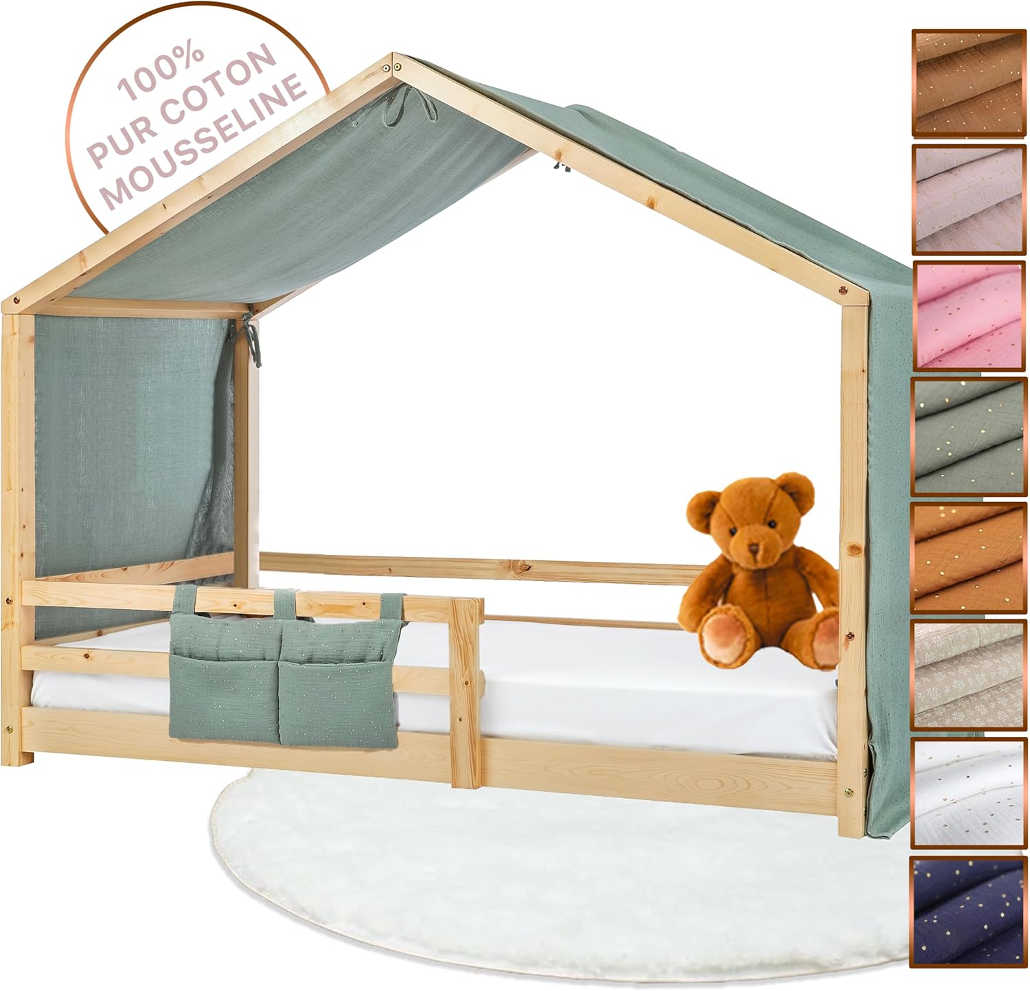 Lovely Hippo Tenda Letto Bambini 100% Cotone - Modello 2