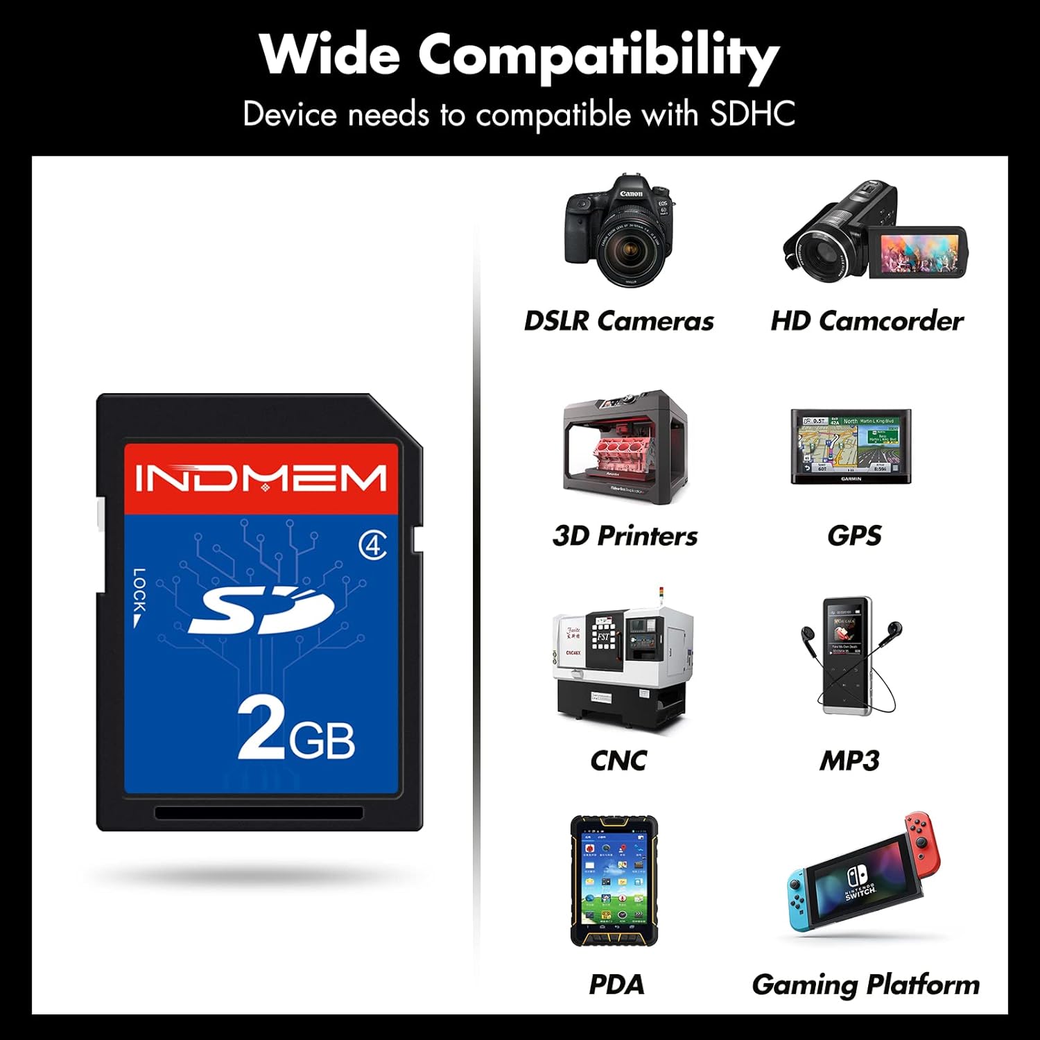 Indmem Scheda SD 2 GB Class 4 MLC (2 Packs) - immagine 5