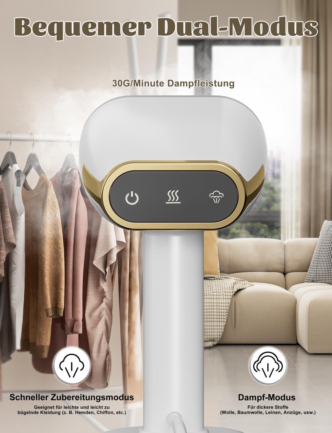 Steamer - Piastra a Vapore 1800W per Vestiti - immagine 3