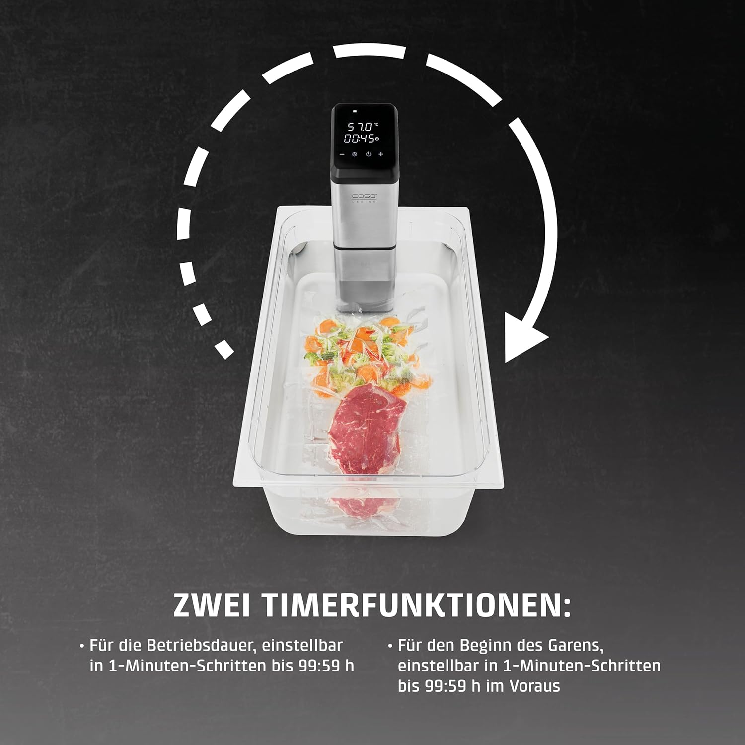 Caso Sous Vide Machine SV 2000 Pro 2000W, Argento - immagine 9