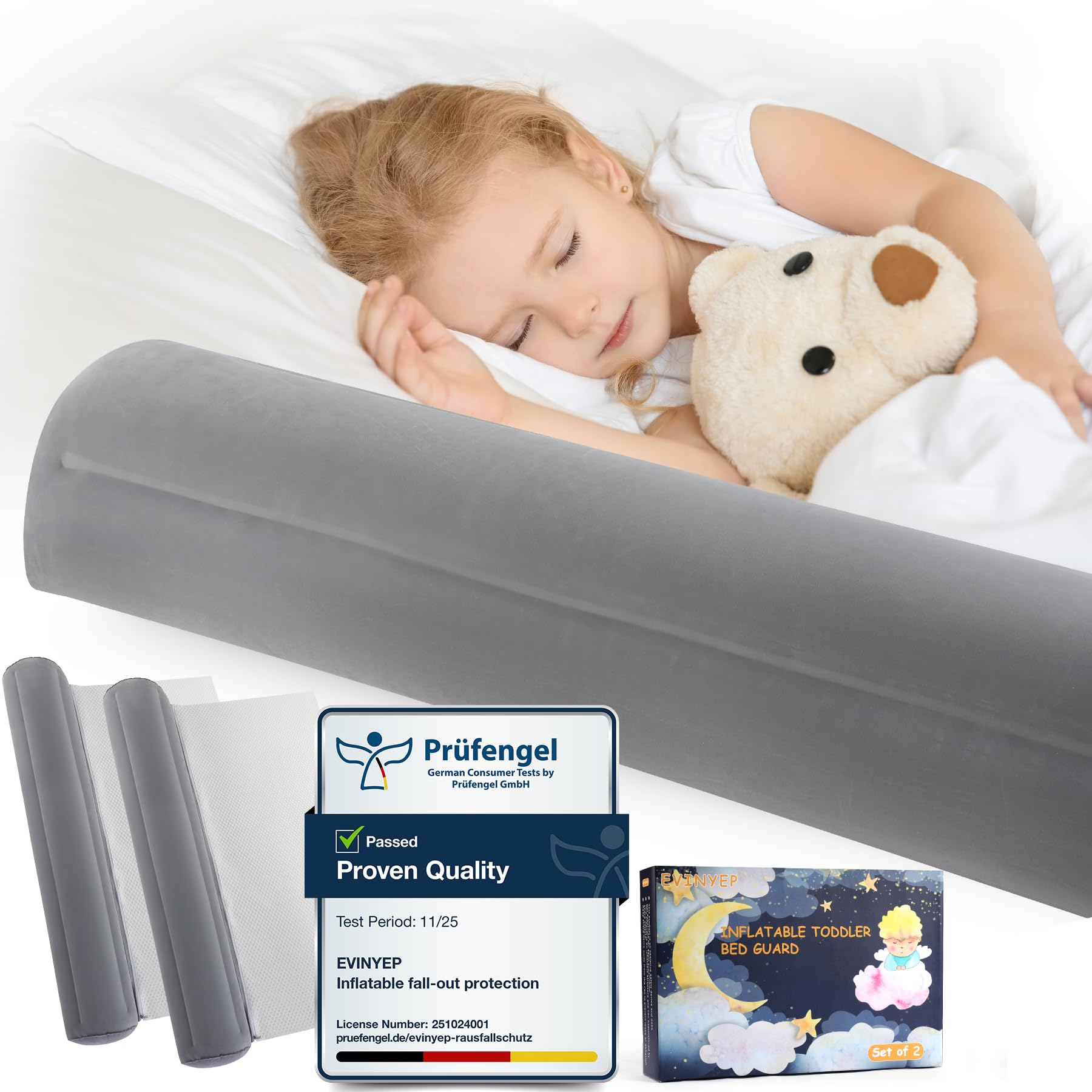 Sponda Letto Bambini Gonfiabile e Pieghevole (2 pz)