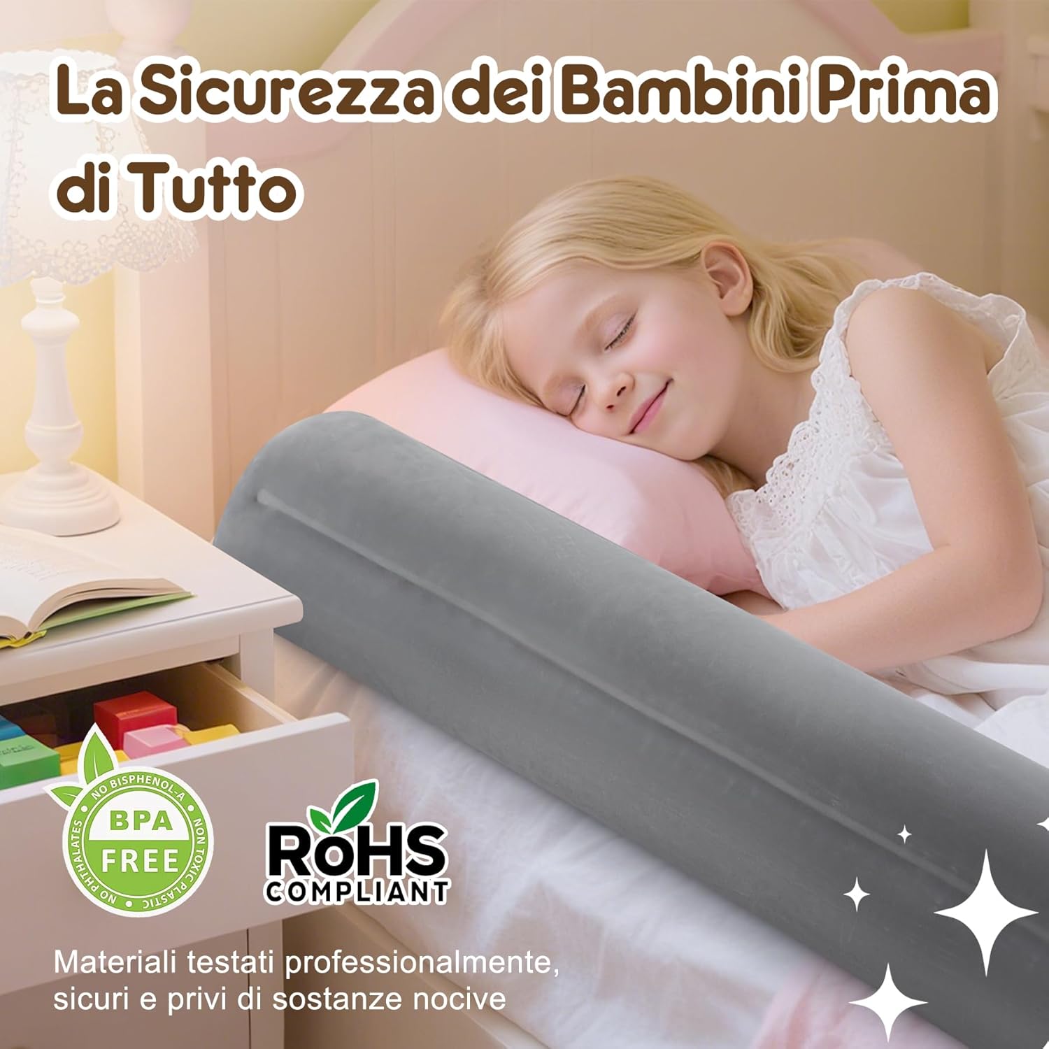 Sponda Letto Bambini Gonfiabile e Pieghevole (2 pz) - immagine 2
