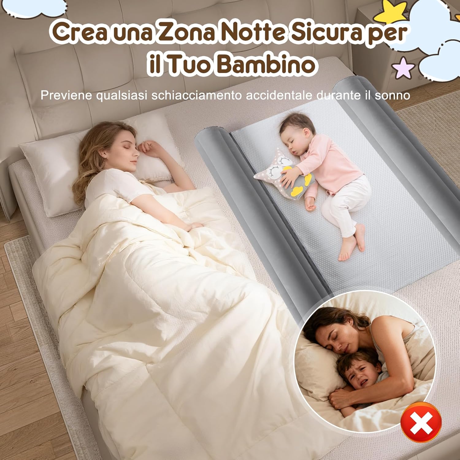 Sponda Letto Bambini Gonfiabile e Pieghevole (2 pz) - immagine 3