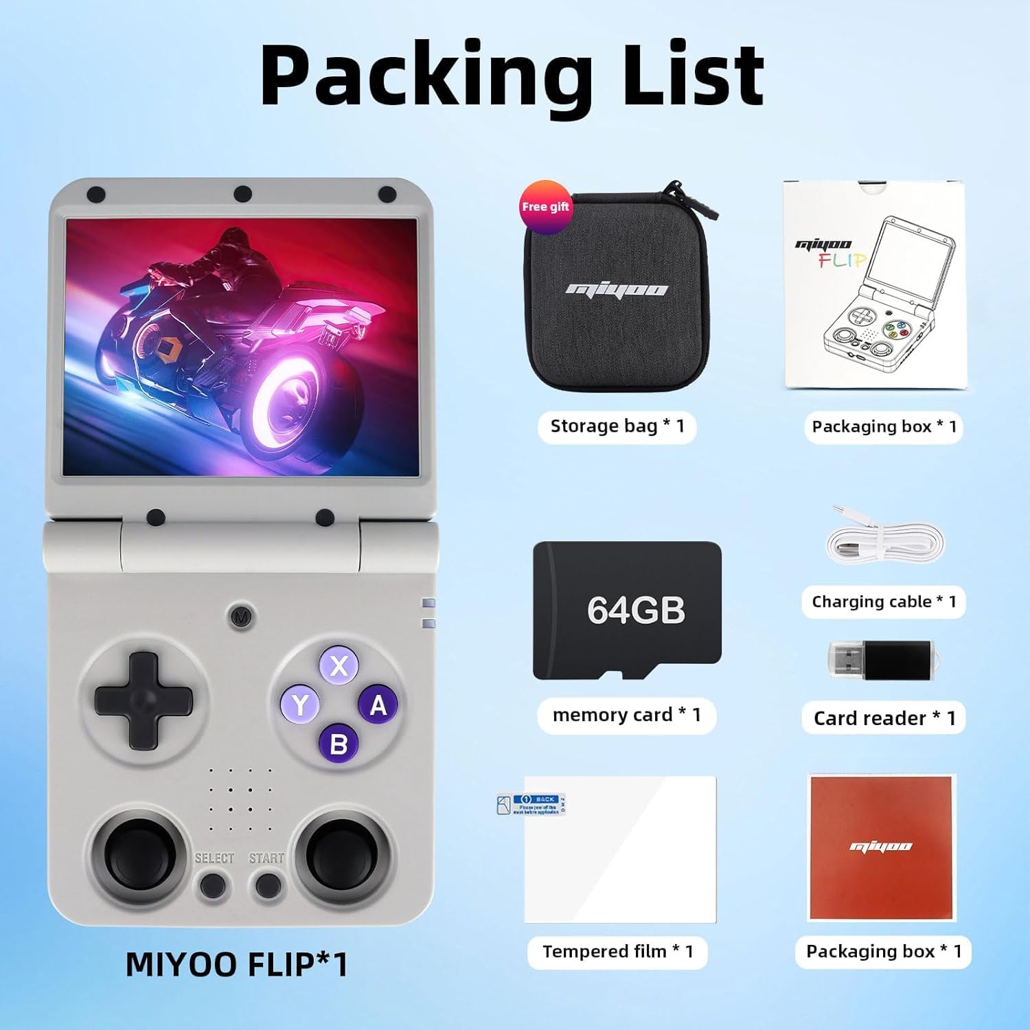 Whatsko Miyoo-Flip Console di Gioco Portatile V2 (Nero) - immagine 7