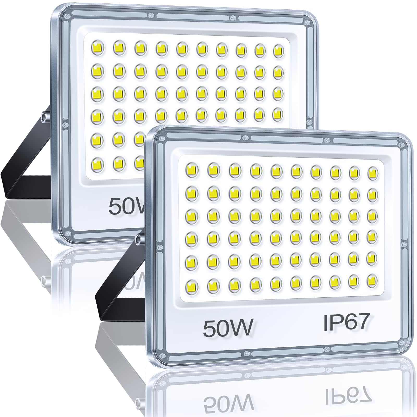 Yiqibro Faretto LED da Esterno 50W 2 Pezzi