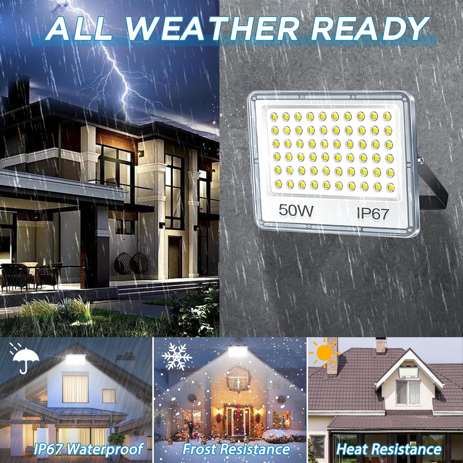 Yiqibro Faretto LED da Esterno 50W 2 Pezzi - immagine 2