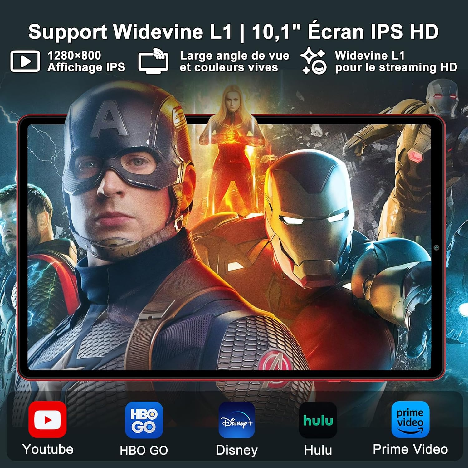 Tablet 10 Pollici Android 15 con Gemini AI, Rosso Scuro - immagine 5
