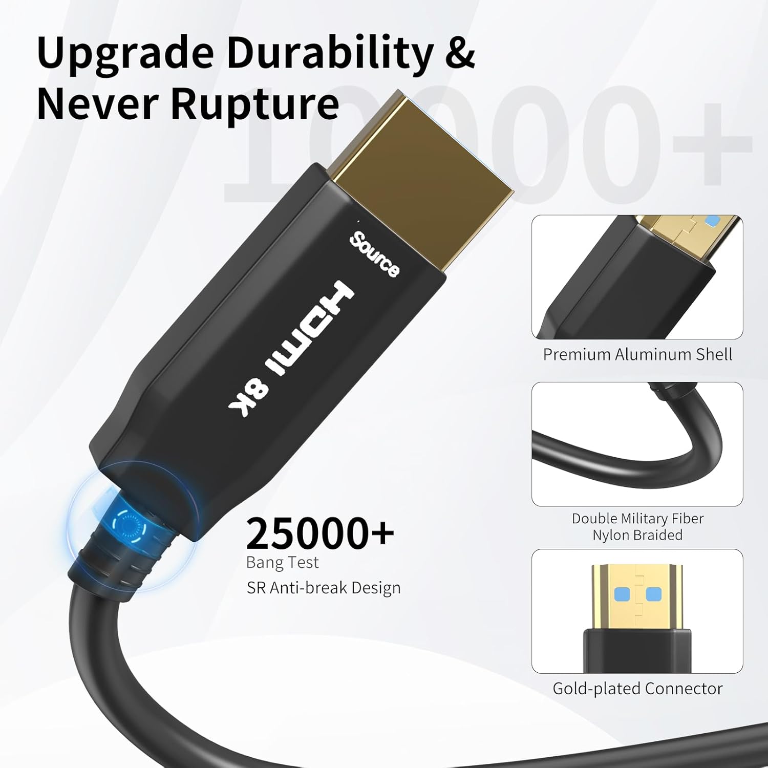 Cavo Fibra Ottica HDMI 8K 40M HDMI 2.1 48Gbps Ultra High Speed - immagine 4