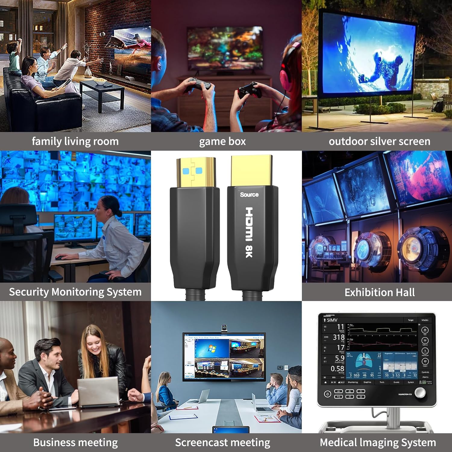 Cavo Fibra Ottica HDMI 8K 40M HDMI 2.1 48Gbps Ultra High Speed - immagine 6