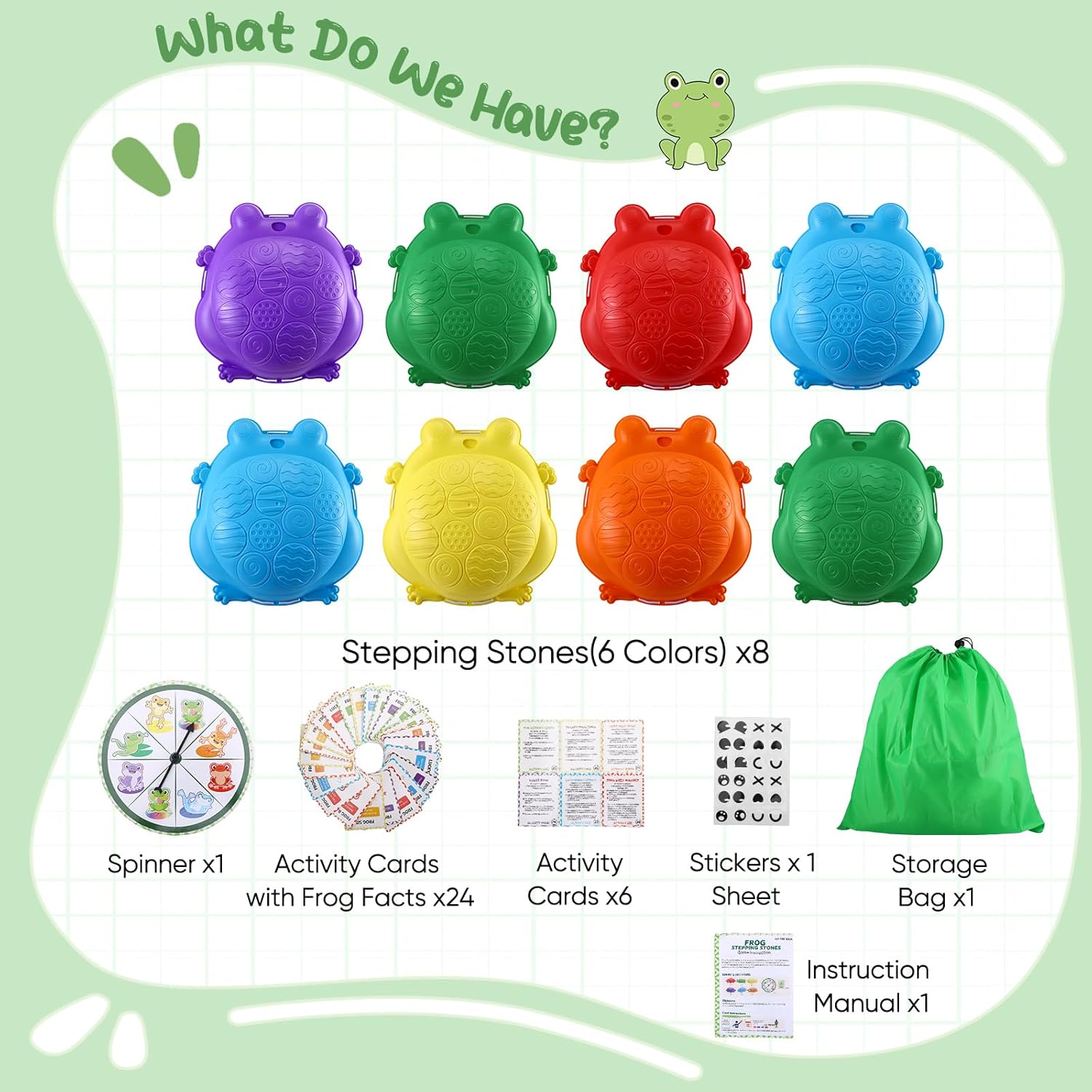 Pietre Sensoriali per Bambini - 8 pezzi a Rana - immagine 3