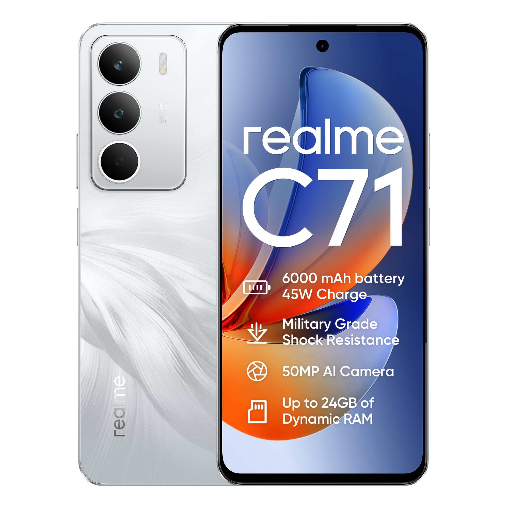 Realme C71 4G Smartphone 8+256GB - Cigno Bianco