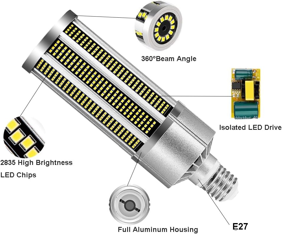 Alqffhl Lampadina LED Mais 120W E27/E39/E40 - immagine 2