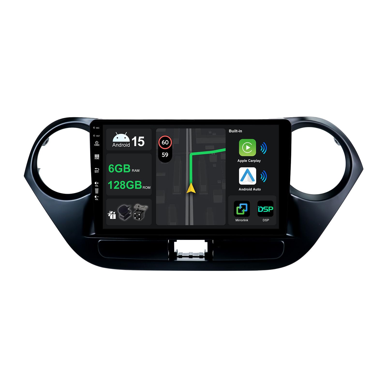 Autoradio 9" Android 15 per Hyundai i10 (2014-2019)