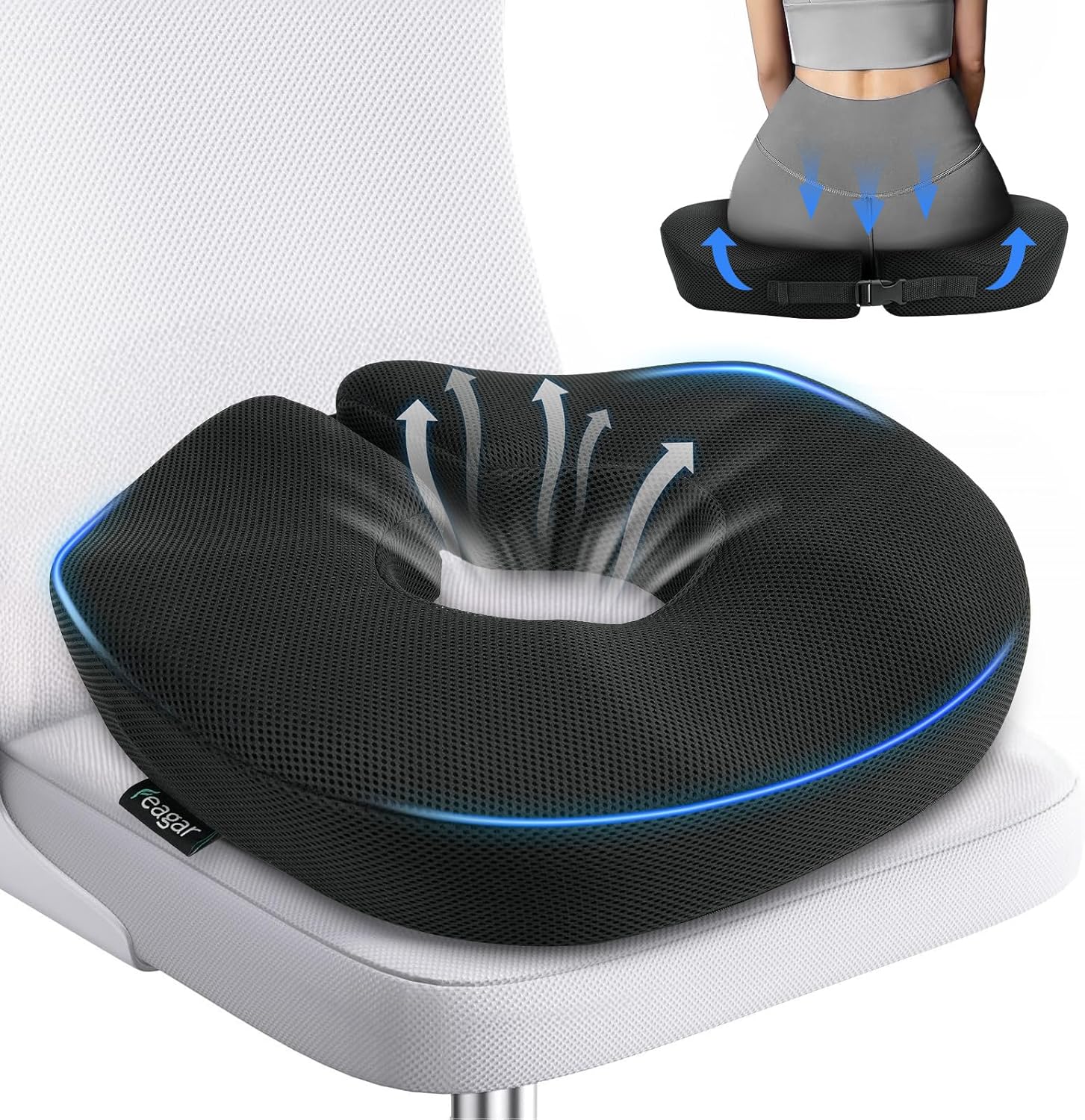 Feagar Cuscino Ortopedico a Ciambella in Memory Foam - immagine 1