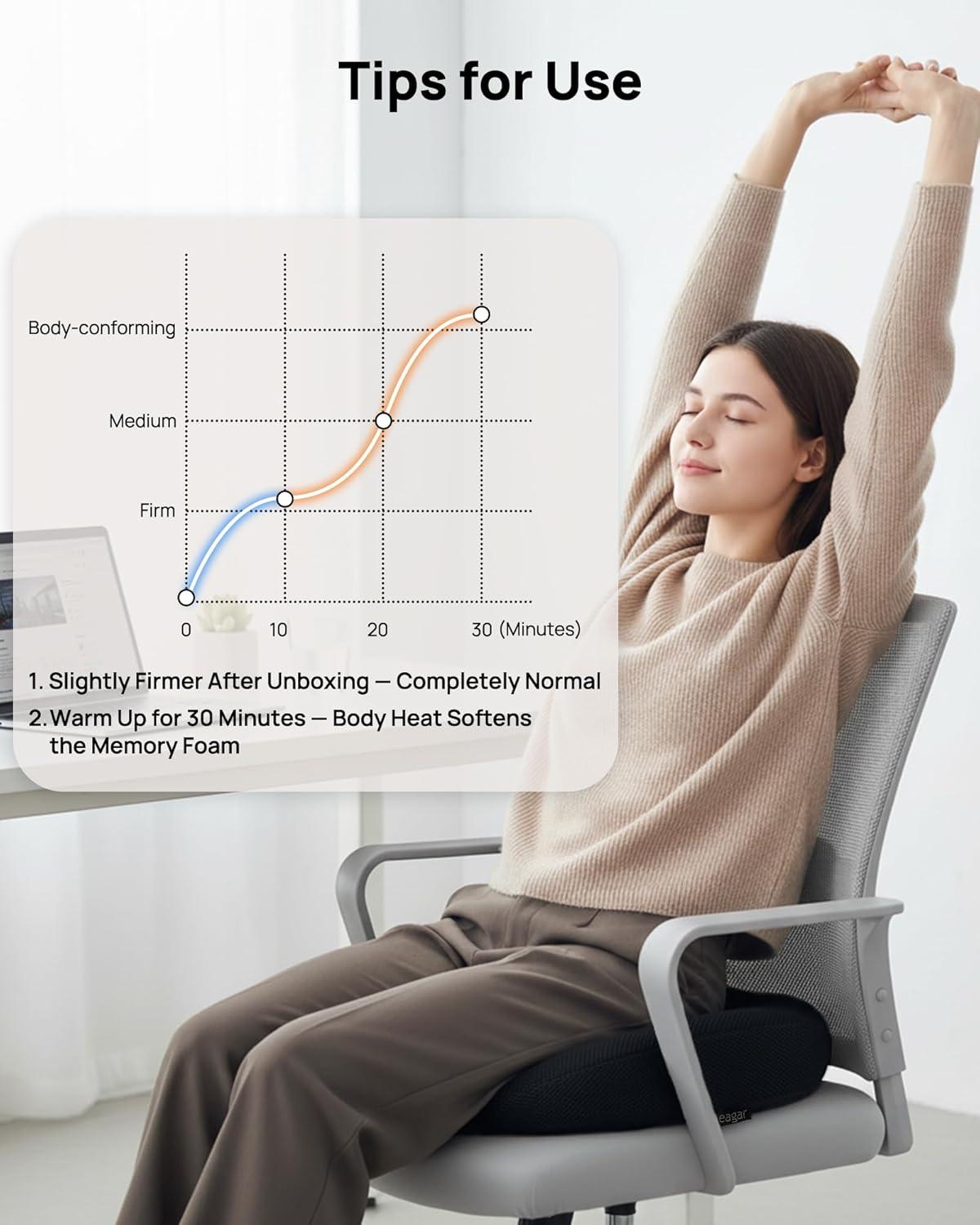 Feagar Cuscino Ortopedico a Ciambella in Memory Foam - immagine 7