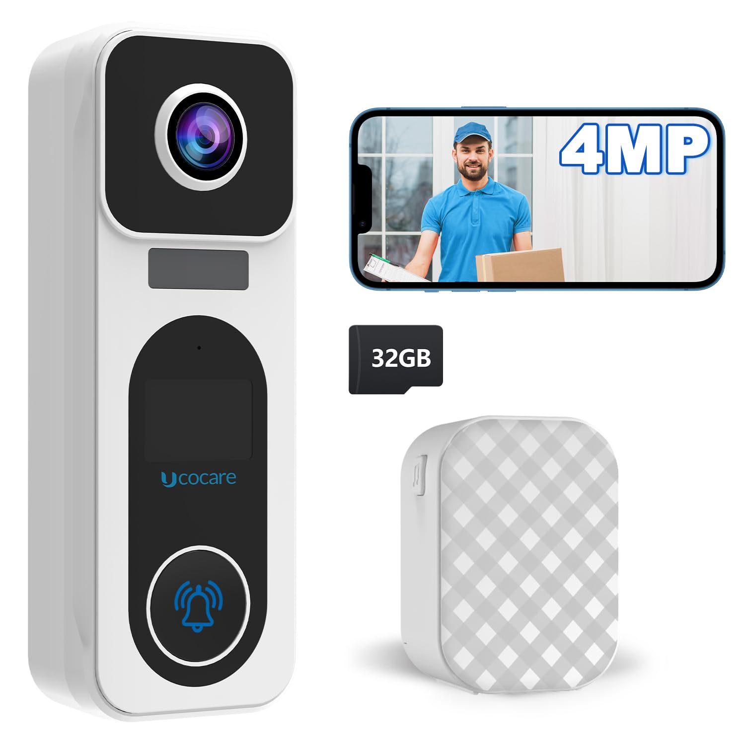 Ucocare 4MP Citofono Wireless da Esterno con Telecamera