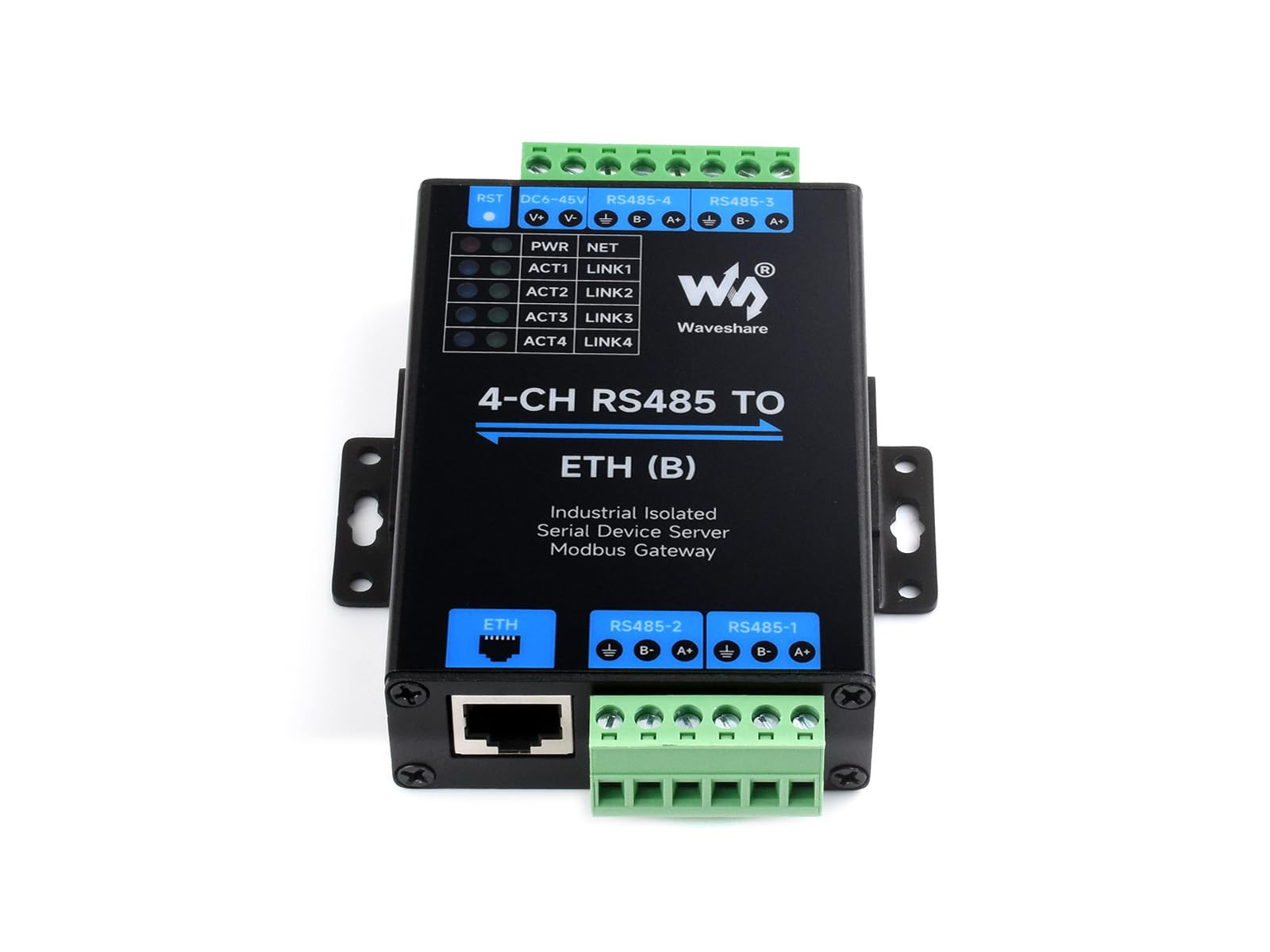 Waveshare 4-Ch RS485 to RJ45 Ethernet Serial Server
