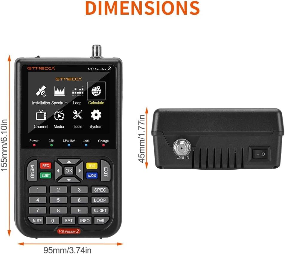 GT MEIDA V8 Finder2 - Rilevatore Satellite DVB-S/S2/S2X - immagine 4