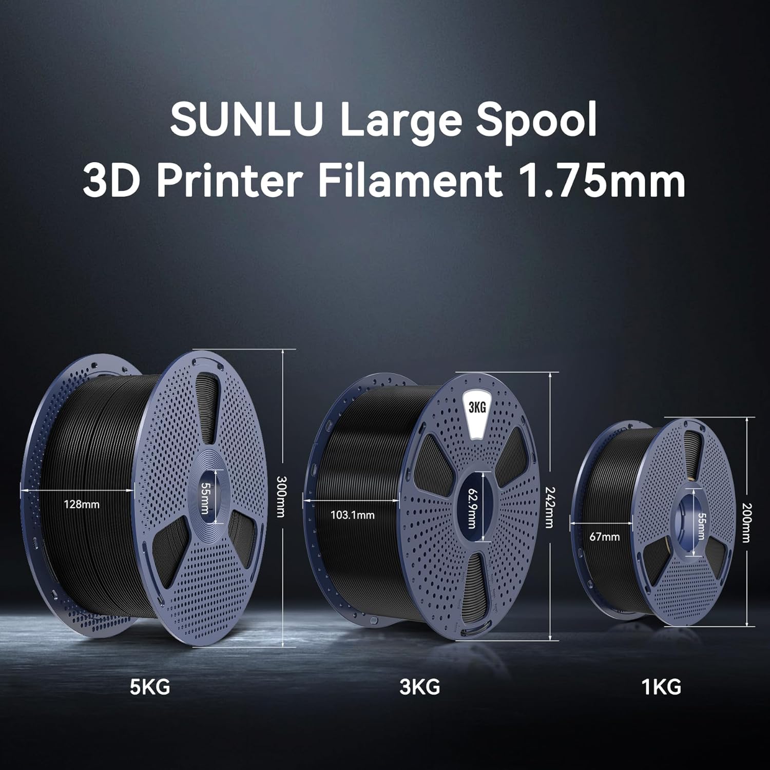 Sunlu PLA+ Filamento per Stampante 3D 3kg, Grigio - immagine 2