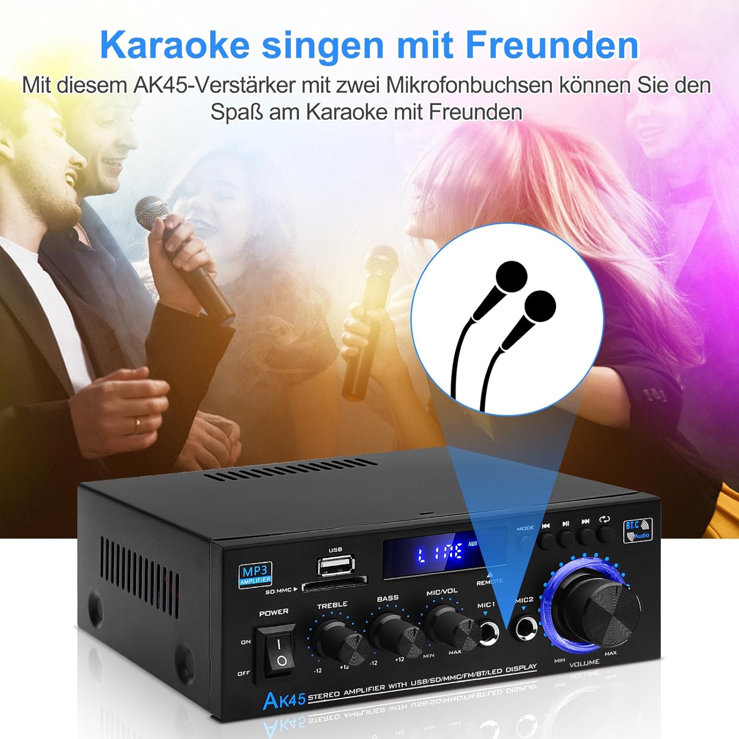 Hi-Fi Audio Amplificatore 2.0CH Bluetooth 5.0 AK45 - immagine 3