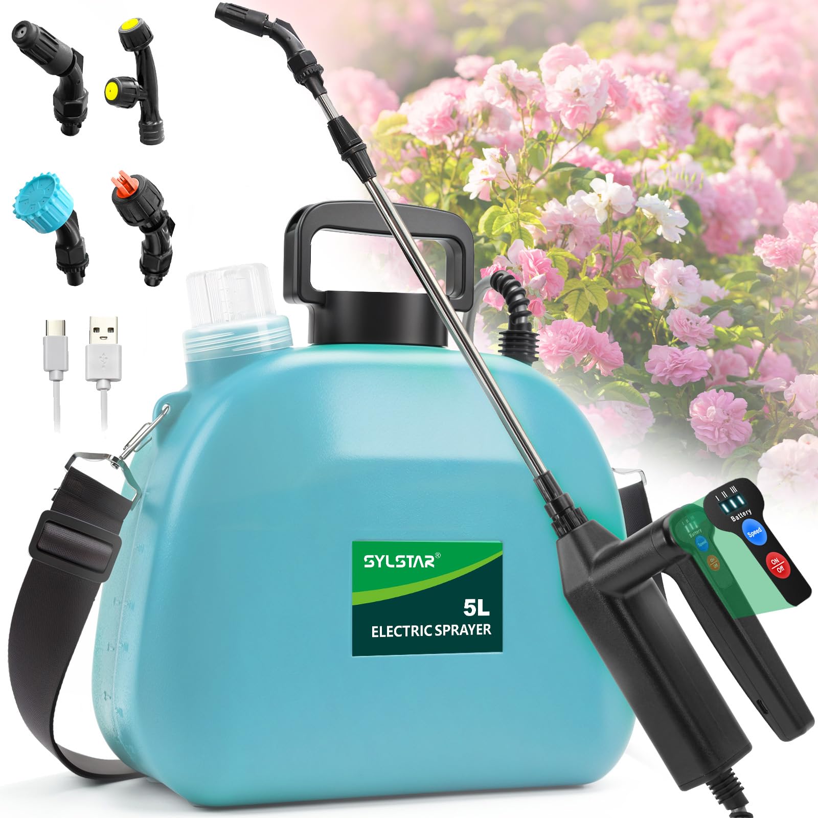 Sylstar Pompa Irroratrice a Batteria 5L, 7.4V