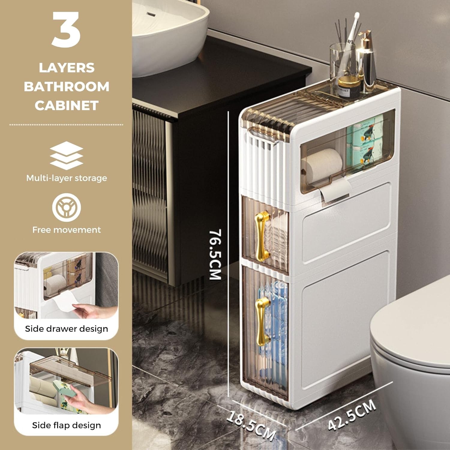 Magic Select Organizer Bagno Stretto con Ruote - immagine 2