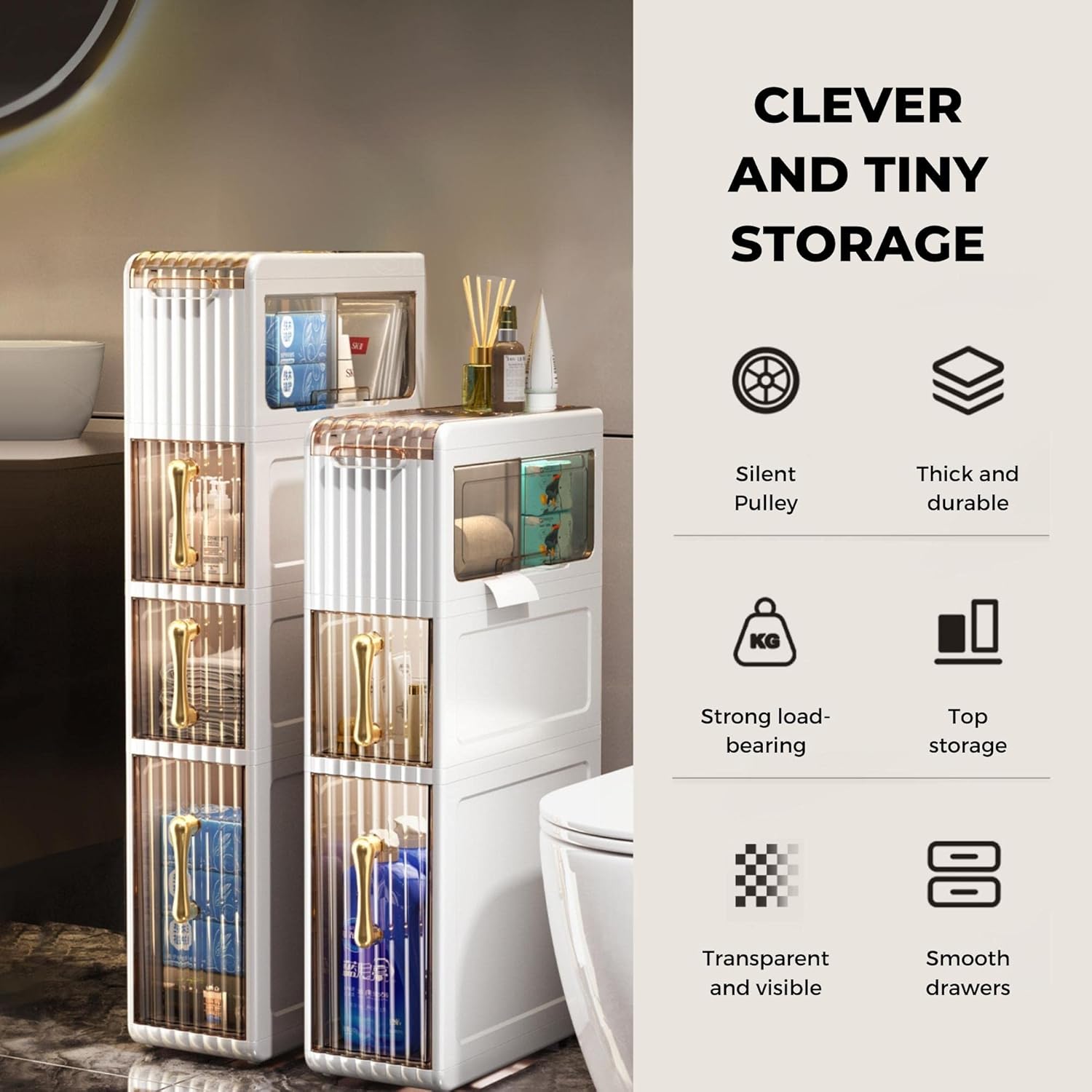 Magic Select Organizer Bagno Stretto con Ruote - immagine 3