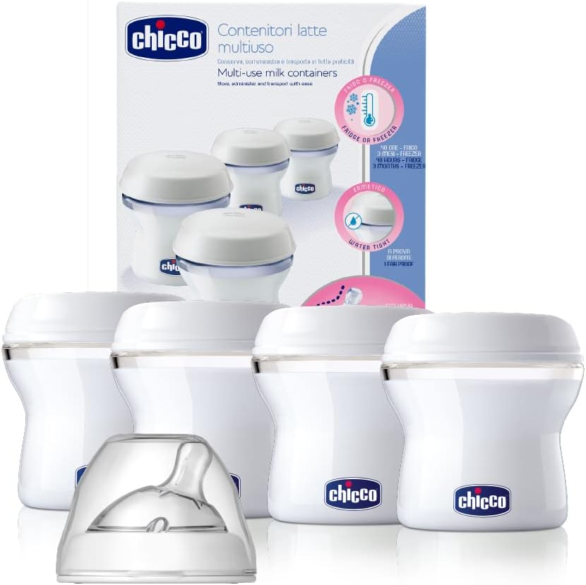 Chicco Contenitori Latte Materno 4 Pezzi con Tettarella - immagine 1