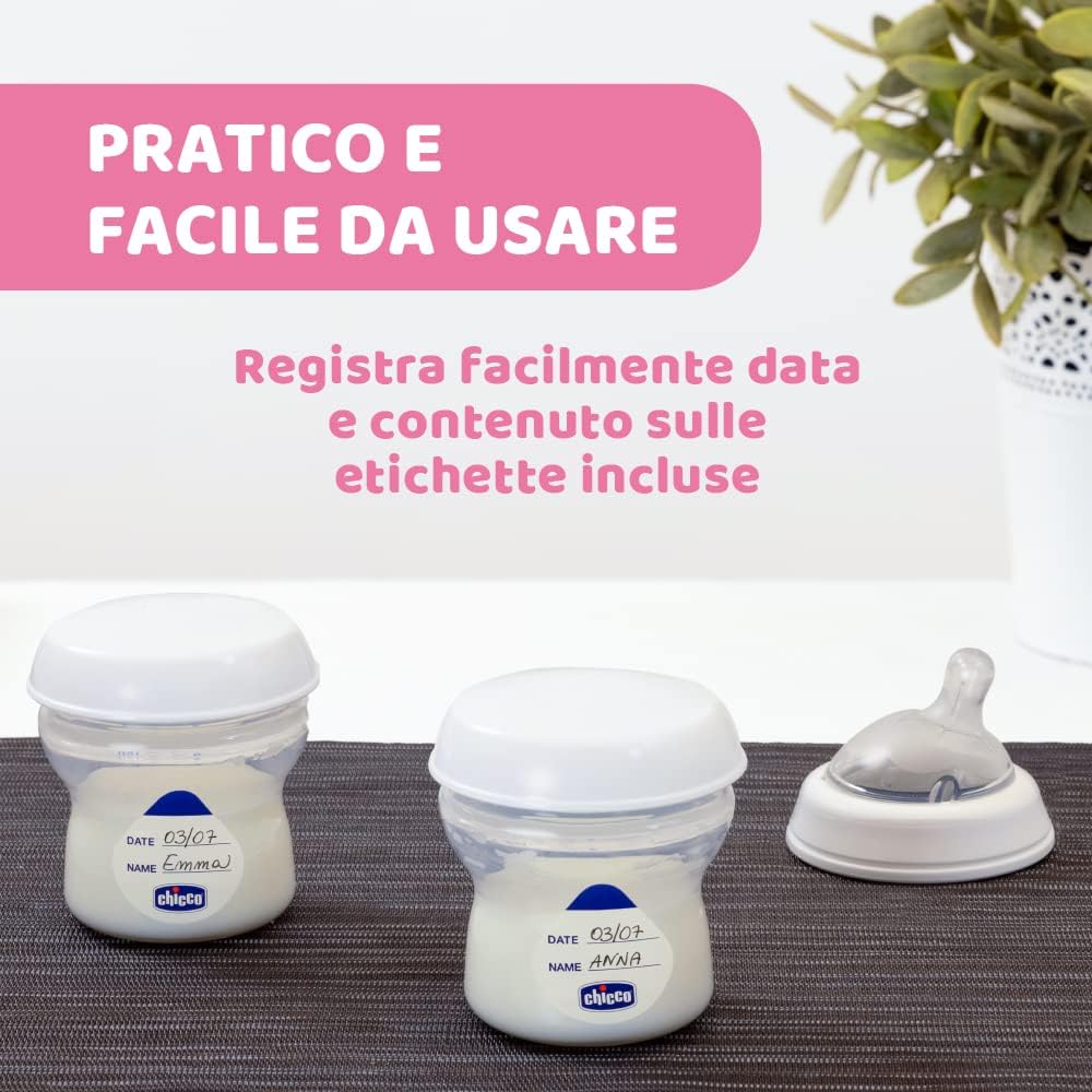Chicco Contenitori Latte Materno 4 Pezzi con Tettarella - immagine 5