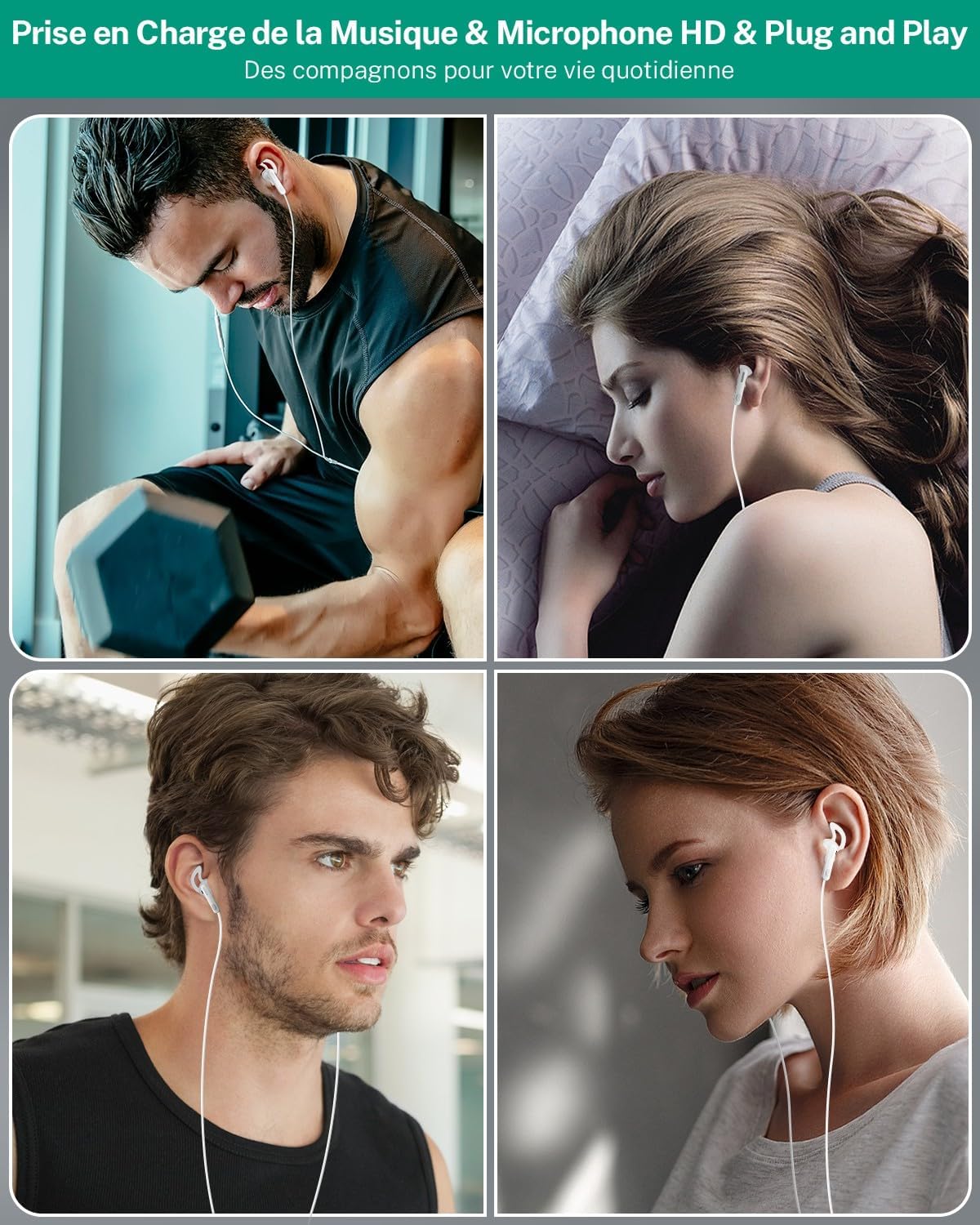 Auricolari con Filo 3,5mm - Cuffie In-Ear Hi-Fi Stereo - immagine 6