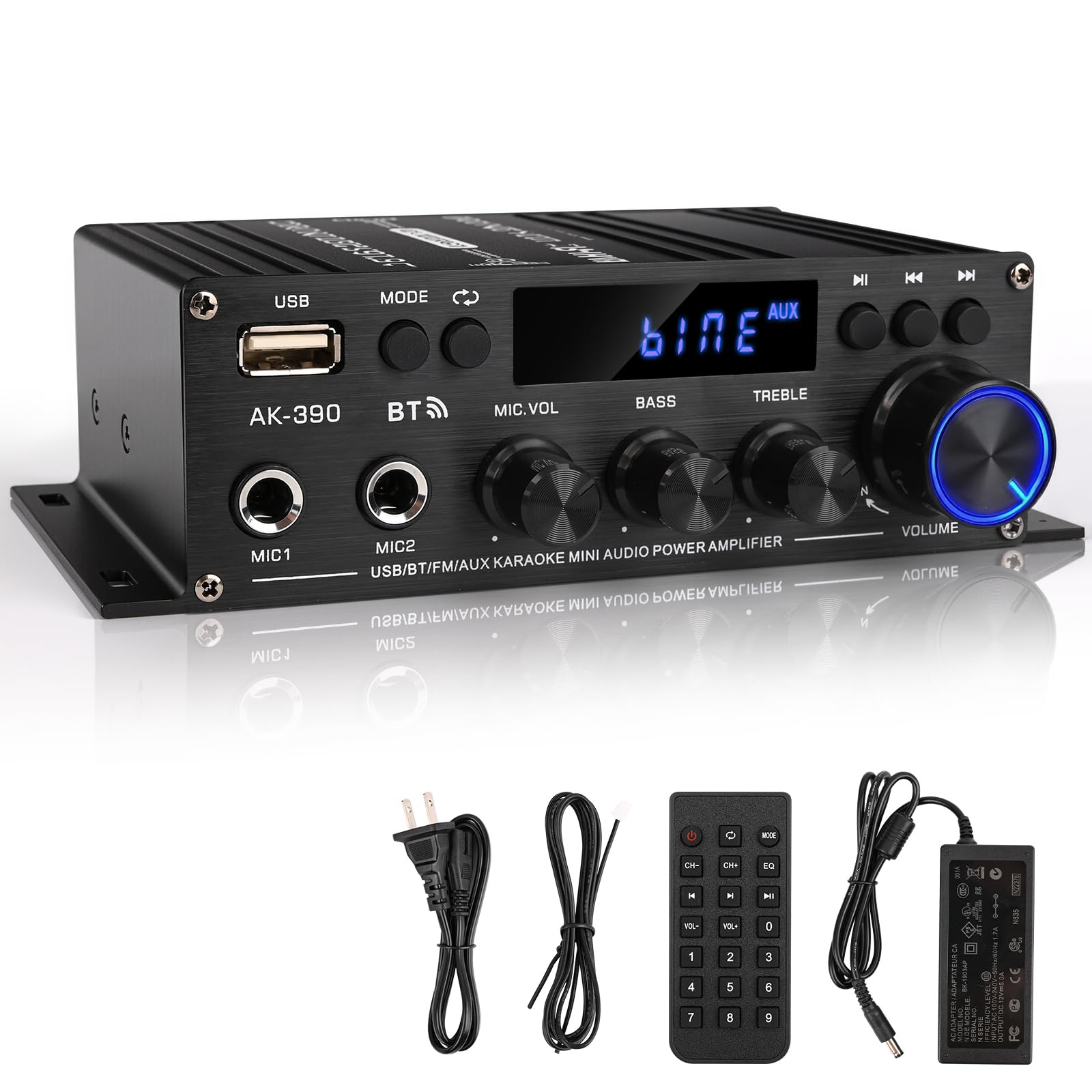 Amplificatore Audio HiFi AK390 Mini Bluetooth Stereo 800W