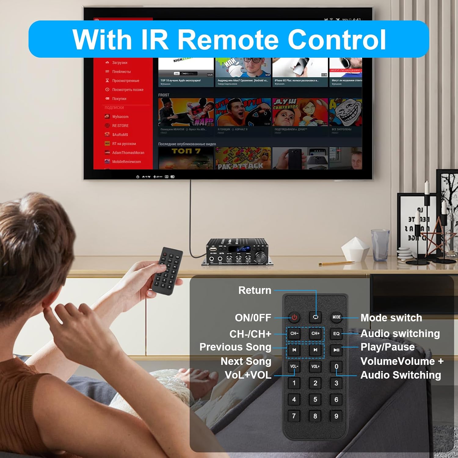 Amplificatore Audio HiFi AK390 Mini Bluetooth Stereo 800W - immagine 6