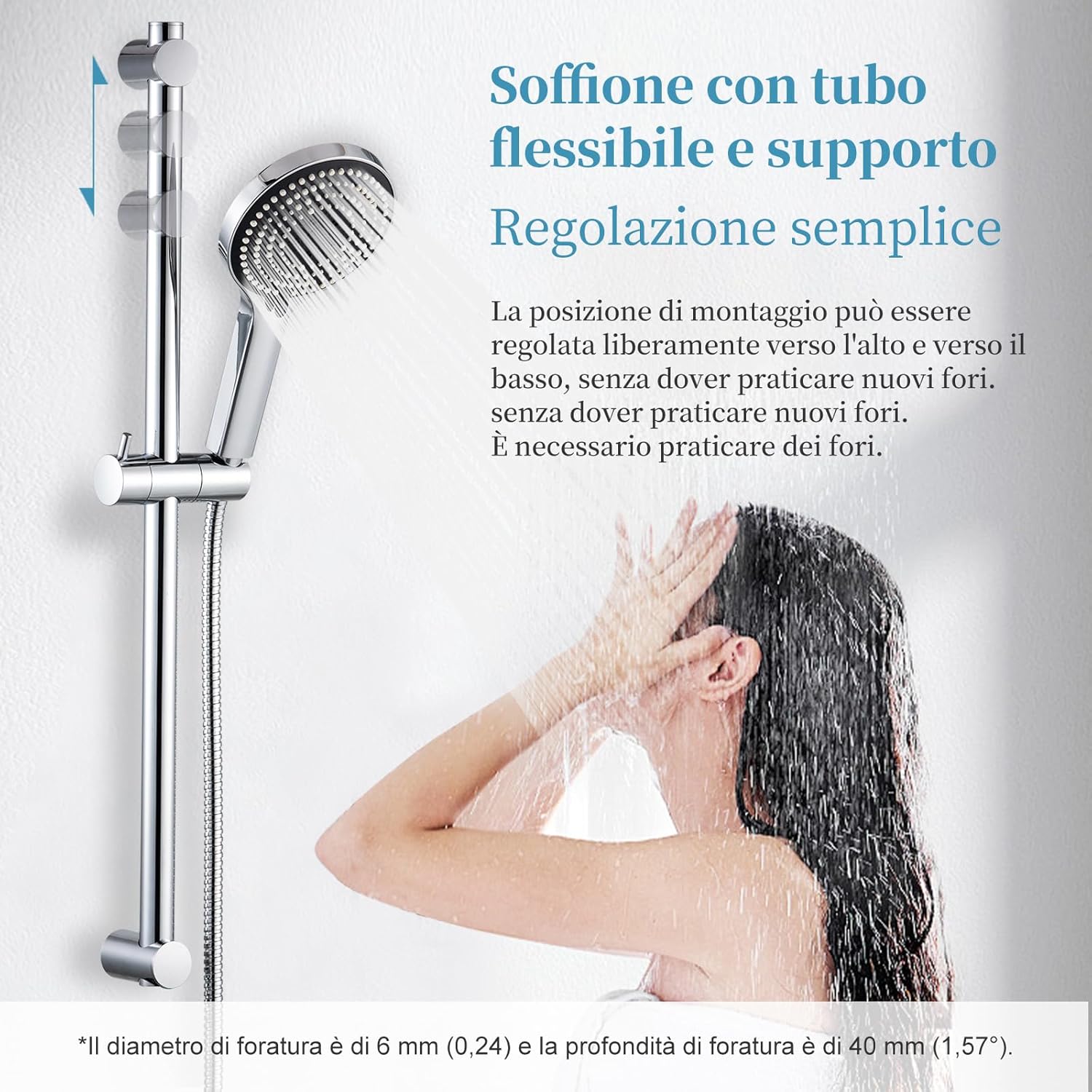 Offo Saliscendi Doccia 60 cm con Soffione e Doccetta - immagine 2