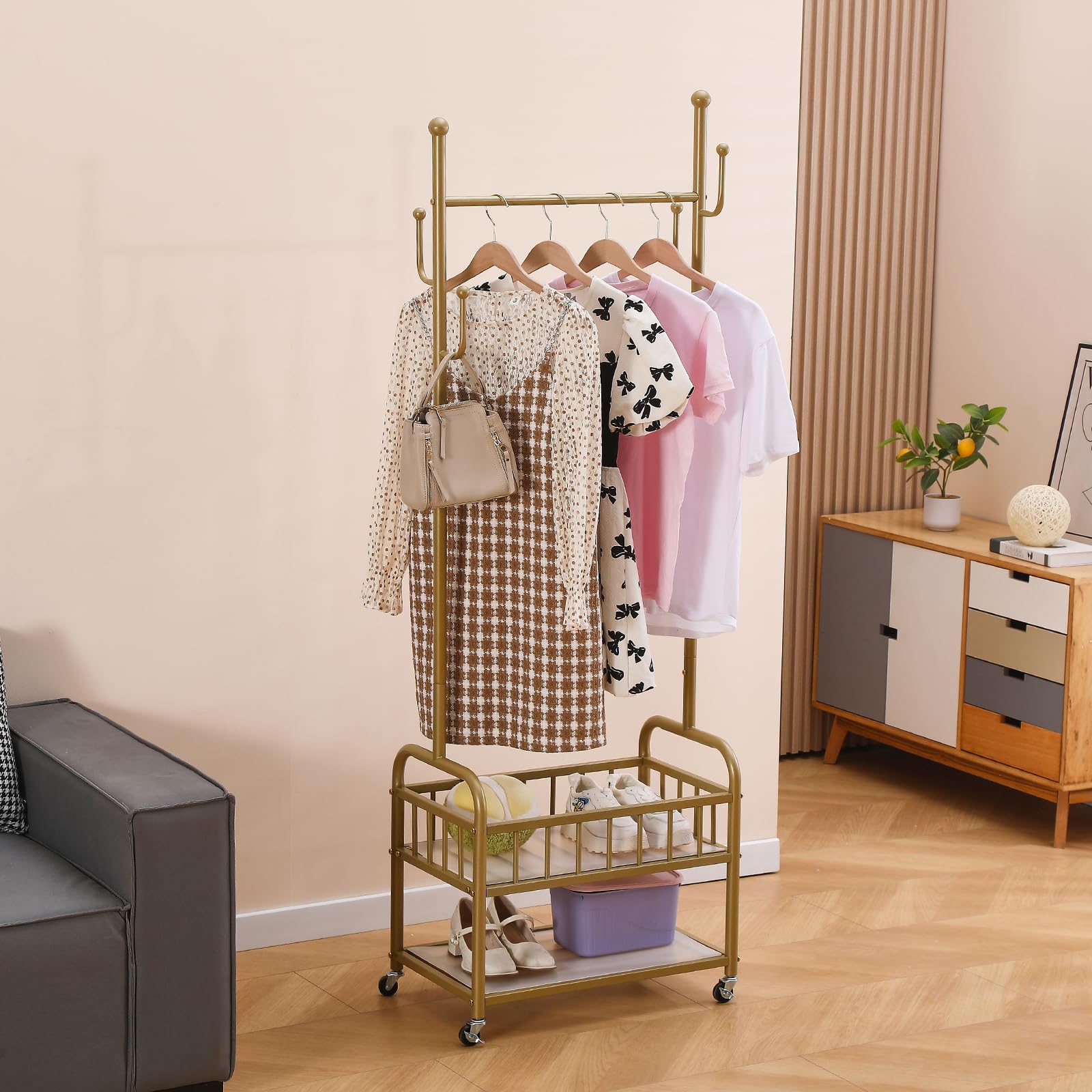 Kaihaowin Appendiabiti Pieghevole con Ruote, Oro