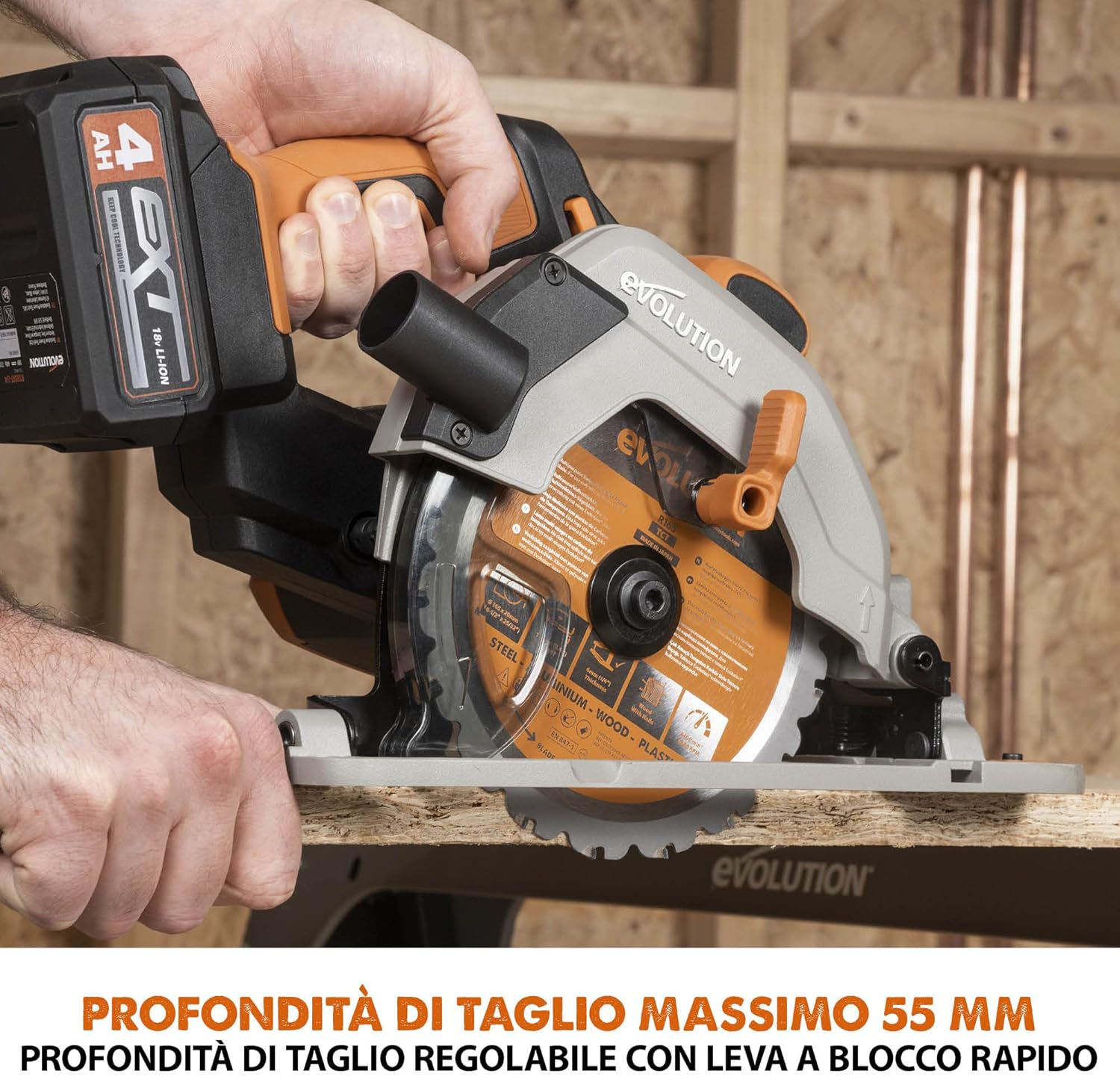 Evolution Sega Circolare a Batteria R165CCS-Li 165mm - immagine 5