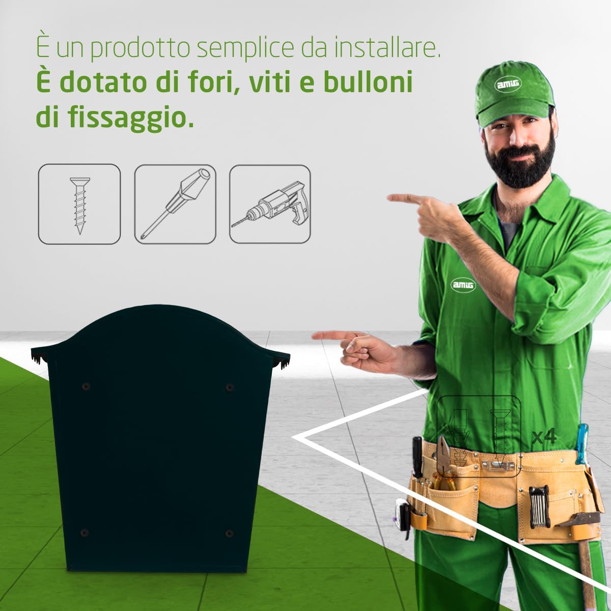 Amig Cassetta Postale Esterna Acciaio Nero - immagine 6