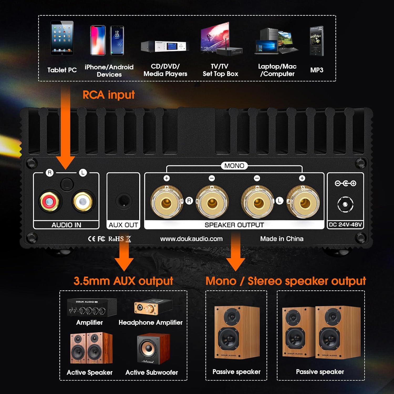 Douk Audio Amplificatore A100 TPA3255 300W x2 Digitale - immagine 8