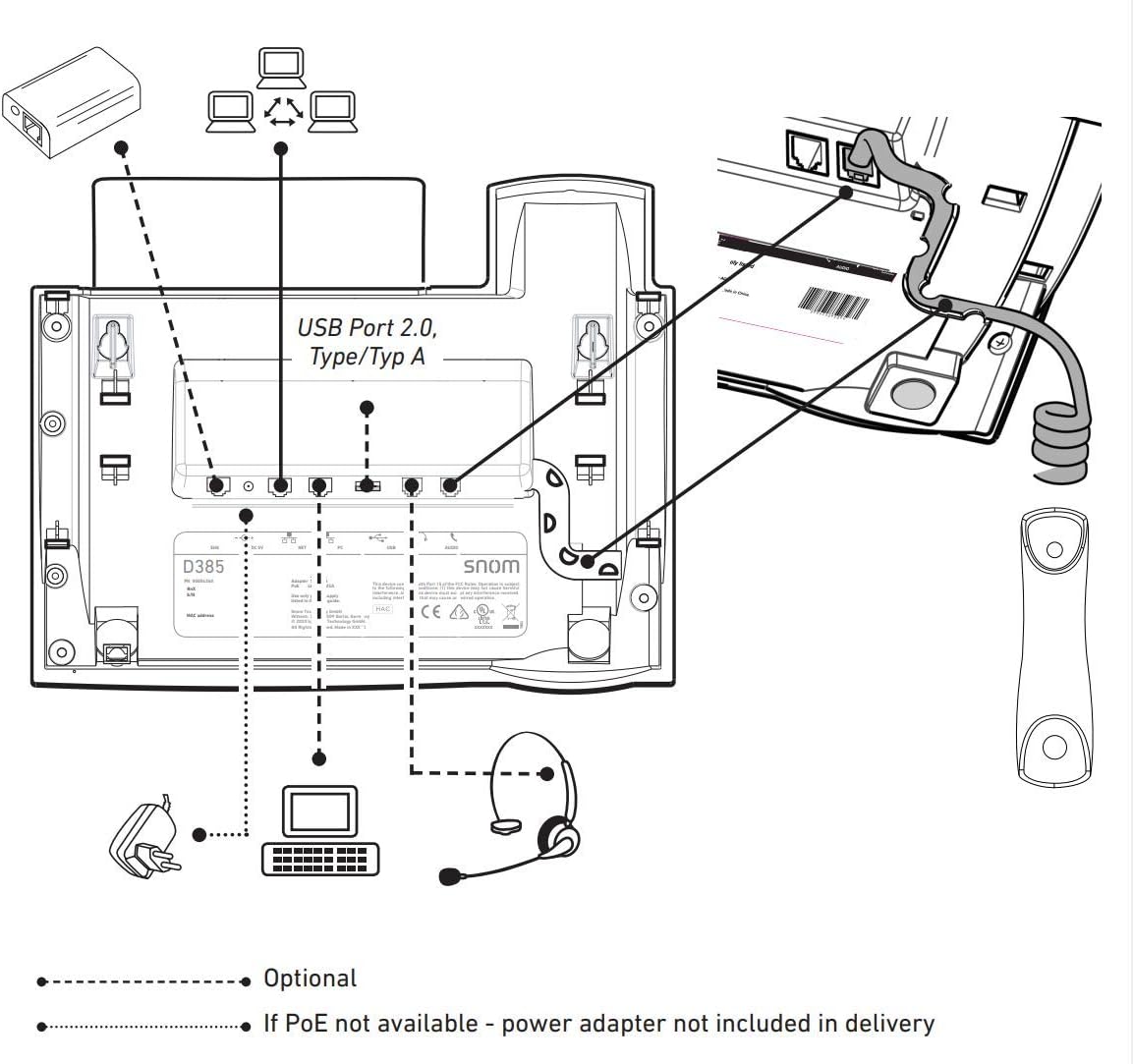 Snom D385 Telefono VoIP Color+SmartScreen, Nero - immagine 13