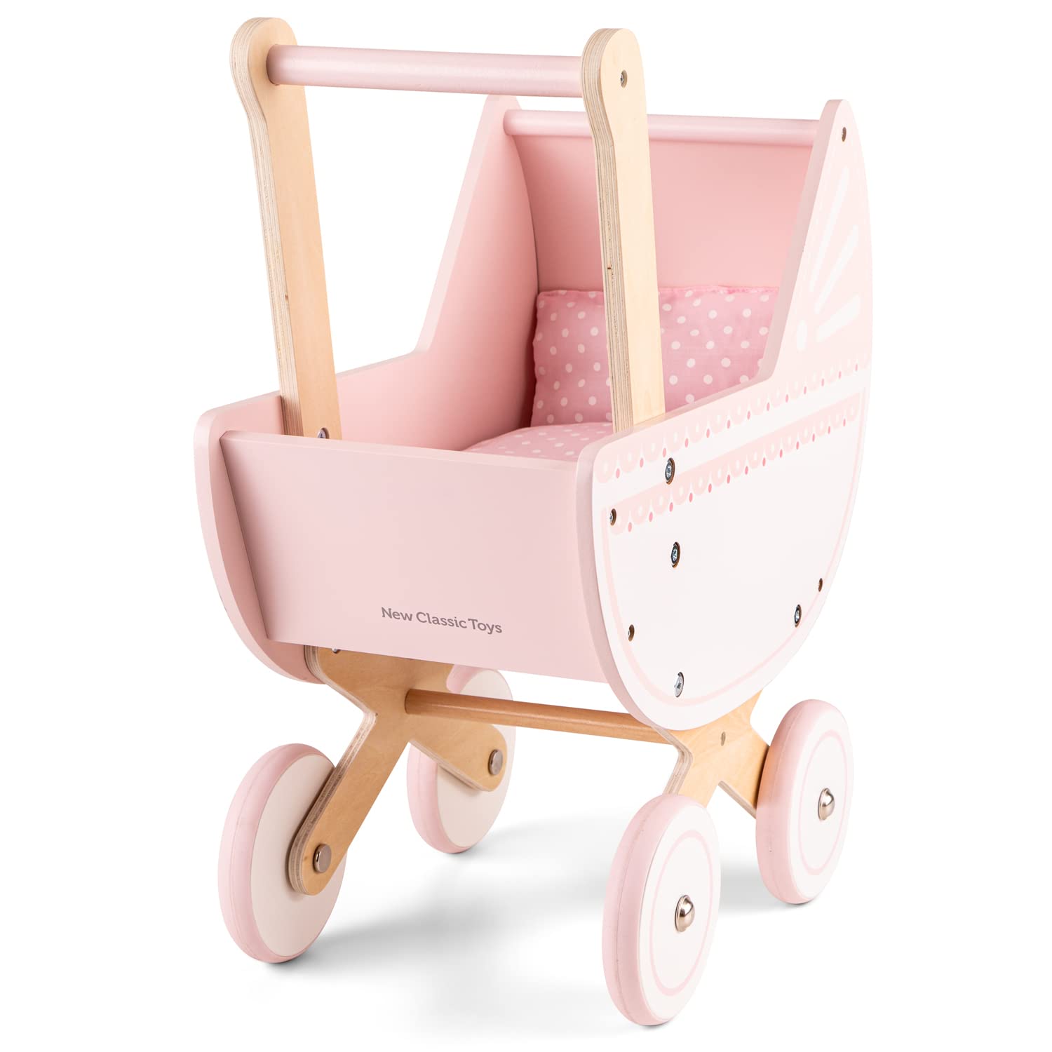 New Classic Toys Passeggino per bambole con biancheria da letto - rosa