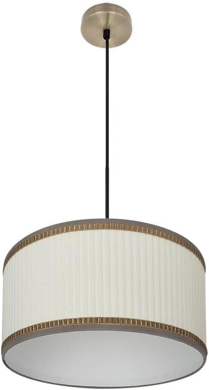 Prendeluz Ciondolo in pelle beige con portalampada E27