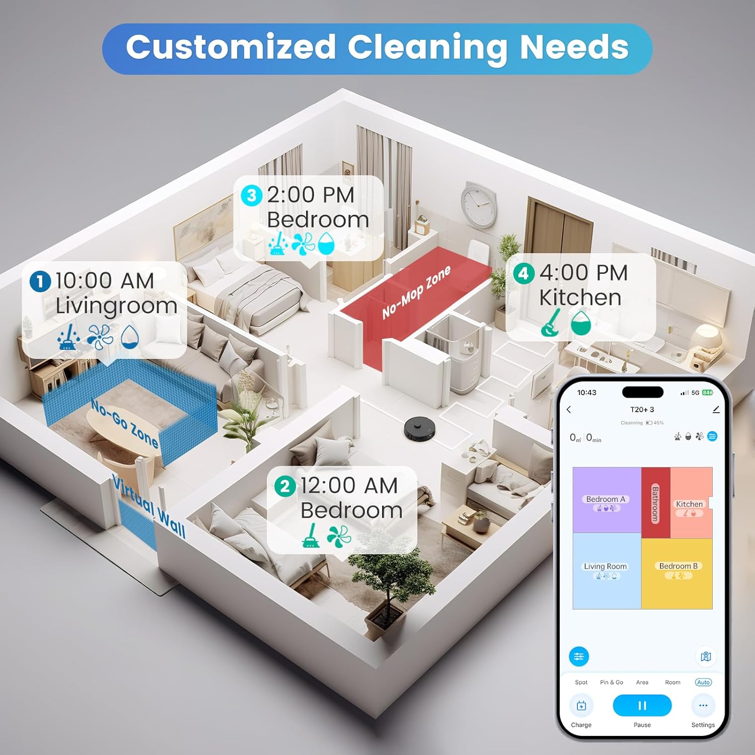 AIRROBO Robot Vacuum Cleaner T20 - immagine 3