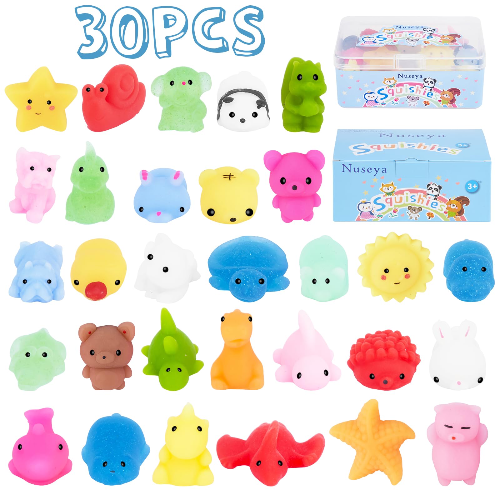 Nuseya Mochi Squishy Giocattoli da Schiacciare (30 Pezzi)